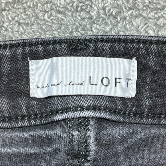 Loft The Curvy Skinny Jeans Womens Size 27/4 Black Denim Mid Rise Ankle - Picture 4 of 9